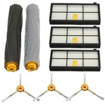 8pcs Replacements for iRobot Roomba 800/870 Robot Vacuum Cleaner Parts Accessories Main Brush*2 Side Brush*3 Filter*3 [N