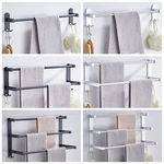 Single/Two/Three Rod Aluminum Alloy Punch-free Towel Rack Rust-resistant Wall-mounted Towel Rack