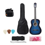 Zebra 39 Inch Classical Guitar Kit With 6 Strings Gig bag Tuner Picks Strap for Beginners Adults Kids Birthday Gift