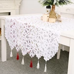2020 Christmas Decor Tree Star Printed Embroidered Table Runner Table Flag for Home Xmas Table Decoration