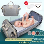 Multifunctional 2-IN-1 Large Capacity Foldable Travel Portable Baby Infant Crib Diaper Macbook Storage Bag Backpack