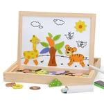 100 PCS Wooden Magnetic Puzzle Figure Animal Vehicle Circus Drawing Board 5 Styles Box Puzzle Toy Gift