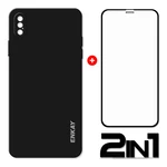 Enkay for iPhone XS / X Case Smooth Shockproof with Lens Protector Soft Liquid Silicone Rubber Back Cover Protective Cas