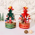 Christmas Decorations Creative Wooden Christmas Tree Deer Santa Claus Music Box Christmas Desktop Ornaments