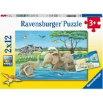 Ravensburger puzzle Zvířata z celého světa 2x12 dílků