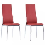 Jídelní židle 2 ks umělá kůže Dekorhome Červená,Jídelní židle 2 ks umělá kůže Dekorhome Červená