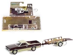 1984 Chevrolet El Camino Conquista Maroon Metallic and Beige with Utility Trailer "Hitch &amp; Tow" Series 24 1/64 Diecast Model Car by Greenlight