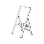 Biele skladacie schodíky Wenko Ladder Alu, 74 cm