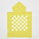 Žltá detská plážová osuška s kapucňou Sunnylife Checkerboard, 3-6 rokov