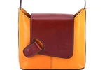 Dámská kožená kabelka Arteddy crossbody - hořčicová/hnědá