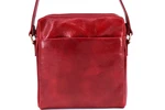Kožená taška přes rameno crossbody - červená