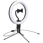 Svetlo Baseus kruhové světlo pro natáčení, se stojanem (CRZB10-A01) čierne kruhové LED svetlo na selfie • veľkosť 10" • 3 teploty svetla • flexibilný 