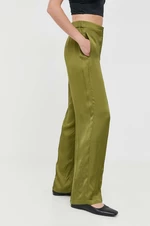Nohavice MAX&Co. dámske, zelená farba, široké, vysoký pás