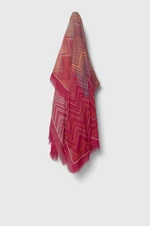 Šatka s prímesou hodvábu Missoni ružová farba, vzorovaná, SL80MMD9448