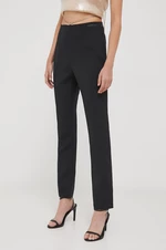 Kalhoty Calvin Klein Jeans dámské, černá barva, přiléhavé, high waist, J20J222608