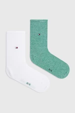 Ponožky Tommy Hilfiger 2-pak dámske, zelená farba, 371221096,