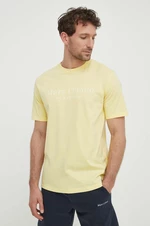 Bavlnené tričko Marc O'Polo pánsky, žltá farba, s potlačou, 423201251052