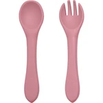 Petite&Mars Take&Match Silicone Cutlery príbor Dusty Rose 6 m+ 2 ks