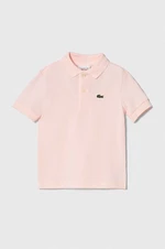Bavlněné polo tričko Lacoste růžová barva, s límečkem