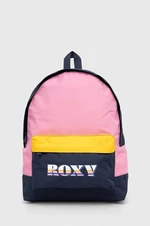 Batoh Roxy dámský, tmavomodrá barva, velký, vzorovaný