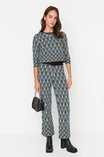 Trendyol Black Patterned Knitwear Top and Bottom Set