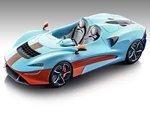 2020 McLaren Elva Convertible Light Blue with Orange Accents "Exclusive Collection" Series Limited Edition to 79 pieces Worldwide 1/18 Model Car by T