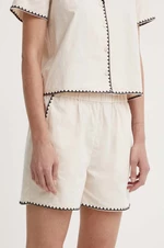 Bavlnené šortky Résumé BeatriceRS Shorts béžová farba, jednofarebné, vysoký pás, 121881184