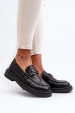 Women's leather loafers Black Keelana