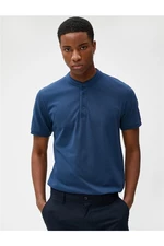 Koton 3sam10013mk In3 Indigo Men's Cotton Jersey Basic Short Sleeve Polo Neck T-shirt