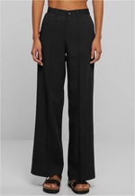 Women's wide pleated trousers - black