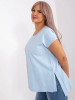 Women's light blue blouse plus size