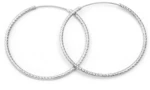 Beneto Luxusní kruhové stříbrné náušnice AGUC787/N 4,5 cm