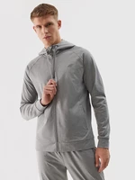 Men's Sports Zipped Hooded Sweatshirt 4F - Grey