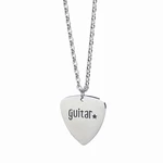 Stainless Steel Guitar Pick Necklace Pendant Jewelry ROCK MEN Gift