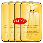 2/4Pcs 9D Tempered Glass For IPhone 14 13 11 12 Pro Max X XR XS Max 7 8 6 6S Plus SE 2020 2022 12 13 Mini Screen Protector Glass