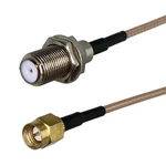 RG316 F TV Female Jack Nut bulkhead to SMA Male Plug Straight Connector Crimp RF Coaxial Jumper Pigtail Cable 4inch~10FT