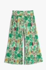 Koton Wide Leg Palazzo Trousers Floral Elastic Waist Pleated