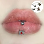 1pc Punk Lips Rings Titanium Steel Nose Ring Fake Septum Piercing Clip On Mouth Ring Fake Piercing Body Clip Spider Labial Ring