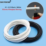 1/5/10M ID 1 ~ 25mm Silicone Fiberglass Sleeving Flame Resistant Silicone Resin Insulate Cable Protect Tubing 200 Deg.C