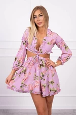 Šnurovacie kvetinové šaty fialovej farby