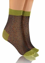 Sesto Senso Fashion Nylon tečky zelené/černé Dámské ponožky Univerzální vícebarevná