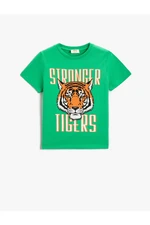 Koton Tiger Printed Short Sleeve T-Shirt Cotton