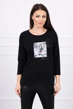 Blouse with Star Style print black