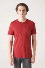 Avva Men's Claret Red Ultrasoft Crew Neck Cotton Slim Fit Slim Fit T-shirt