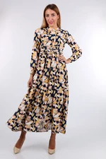 Bigdart 2144 Patterned Judge Collar Dress