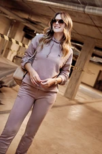 Women's cotton sweatshirt cappuccino