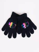 Yoclub Kids's Girls' Five-Finger Gloves With Hologram RED-0068G-AA50-004 Yoclub Kids's Girls' Five-Finger Gloves With Hologram RED-0068G-AA50-004