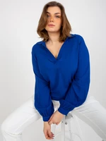 Dark blue shirt blouse plus collared sizes