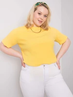 Yellow striped blouse plus sizes