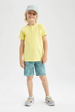 DEFACTO Boy Leaf Print Mini Bermuda Short